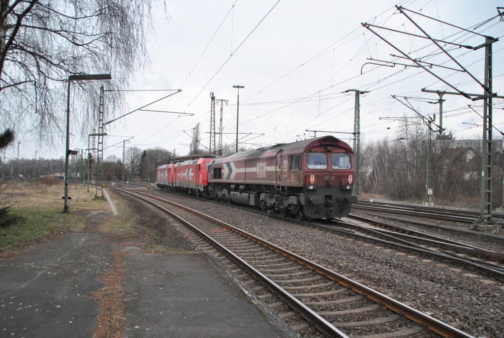 Nachschuss auf ein Lokzug (Class 66), am 10.03.2011