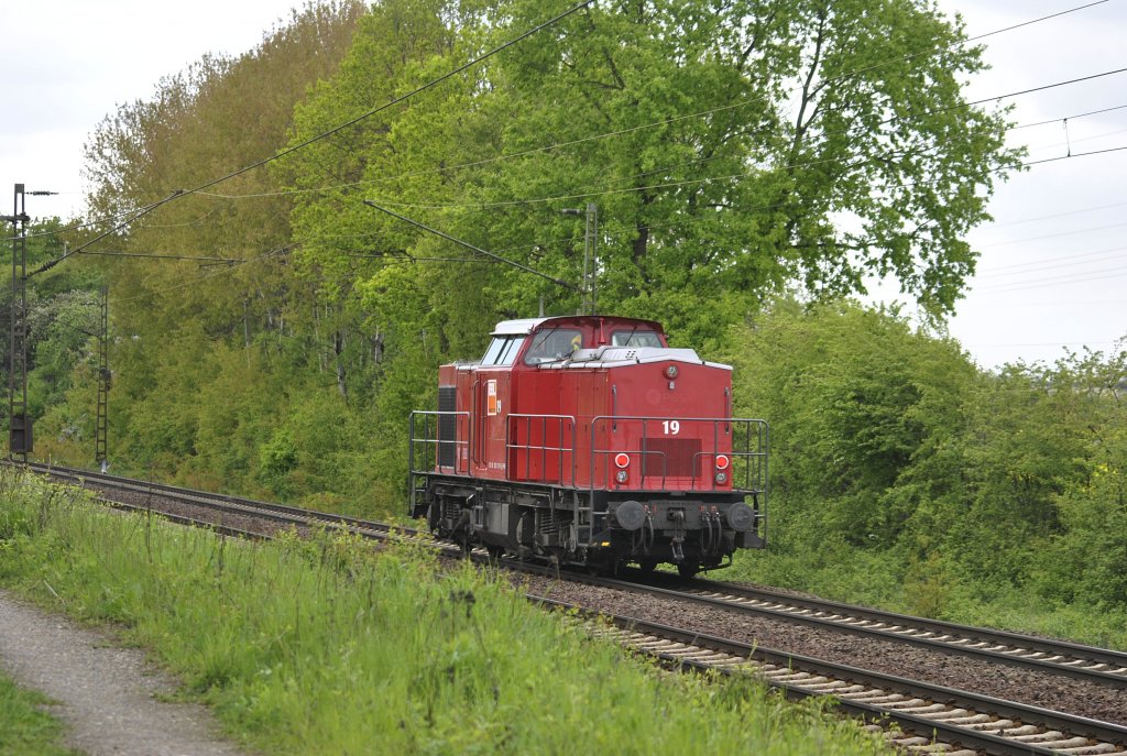 Nachschuss auf Lok Nr 19, am 10.05.2010 in Ahlten.