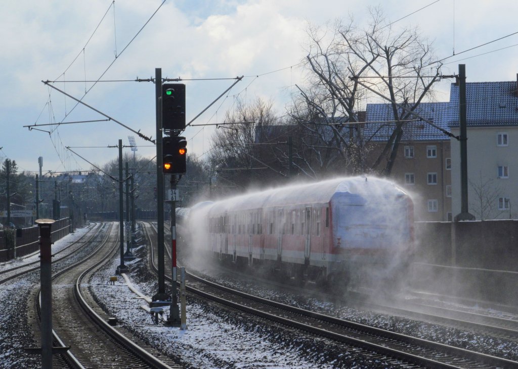 Nachschuss auf den Schrottzug von Nrnberg nach Trier-Ehrang am 20. Februar 2013 in Nrnberg-Glaishammer. Am Zugschluss hngt 80-35 525 (Bybdzf 482.1).