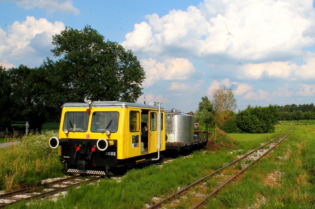 Natrlich wurde auch das Gleis in der Haltestelle Herbersdorf angefahren. 4.Juli 2013