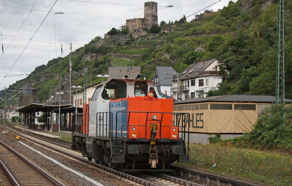 NbE Rail 214 001 am 8.8.12 als Lz in Kaub.