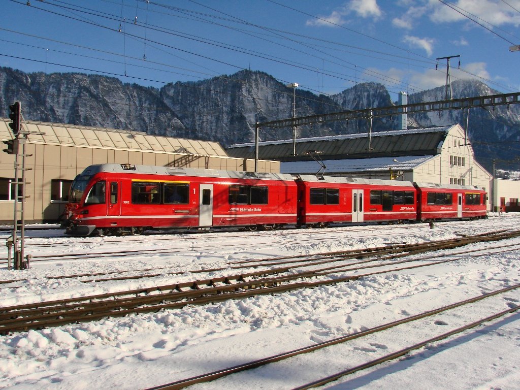 Neue ABe 8/12 3502 - Bf. Landquart - 03-02-2010