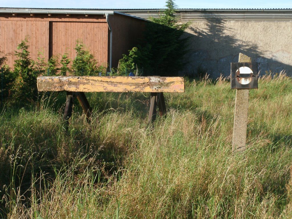 Nicht mehr genutzter Prellbock in Bergen/Rgen am 09.September 2011.