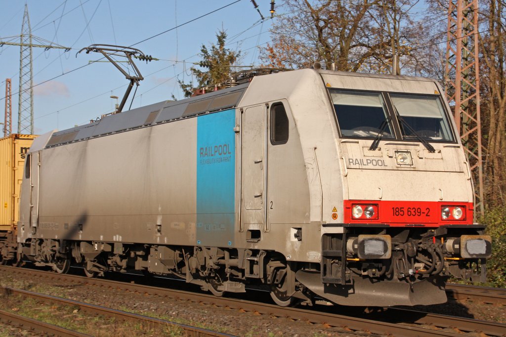 Nochmal im Portrait:Railpool 185 639 am 20.11.10 in Ratingen-Lintorf