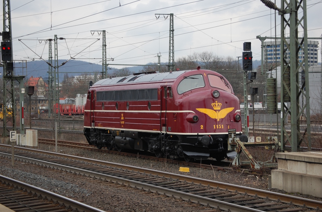 Nohab 1151 der Erfurter Bahnservice am 14.03.2011 abgestellt in Gttingen