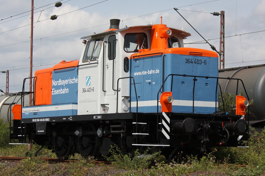 Nordbayerische Eisenbahn 364 403 am 28.5.11 abgestellt in Duisburg-Ruhrort Hafen.