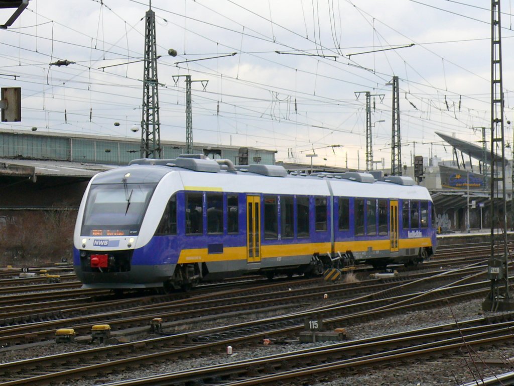 NordWestBahn Lint 41, BR 648 als RB 43, Ausfahrt Dortmund Hbf. nach Dorsten.(19.02.2010)  