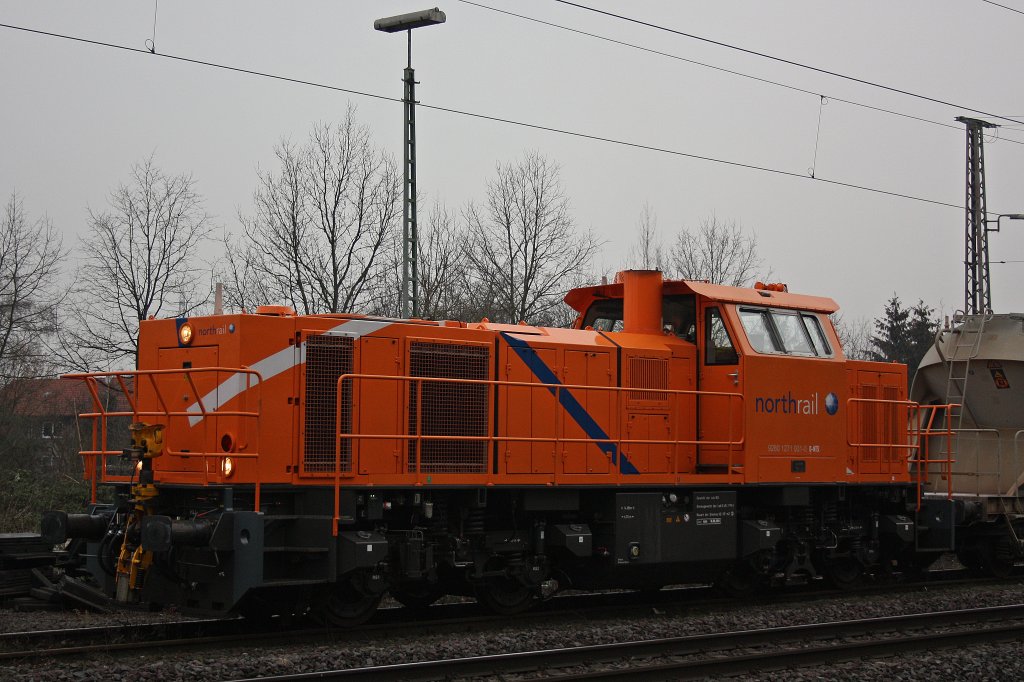 Northrail 271 001 (i.E. fr NE) am 30.1.12 beim warten auf Weiterfahrt in Ratingen-Lintorf.