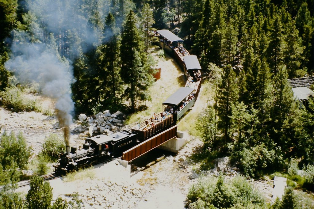 Nr. 40 mit Zug im Georgetown Loop am 15. August 1988.