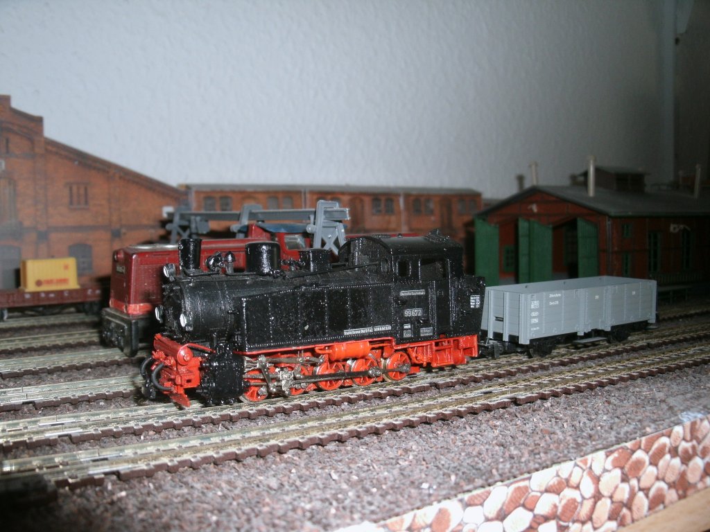 Nur knapp eine Stunde bekam ich den Genuss die H0e Lok 99 672 auf meiner H0e Anlage zuhaben,bevor es fr das Modell weiter ging Richtung Schleswig Holstein.