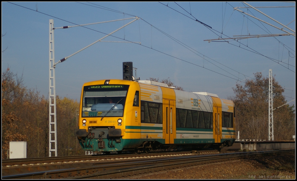 ODEG VT 650.61 auf Dienstfahrt am 14.11.2012 in der Berliner Wuhlheide
