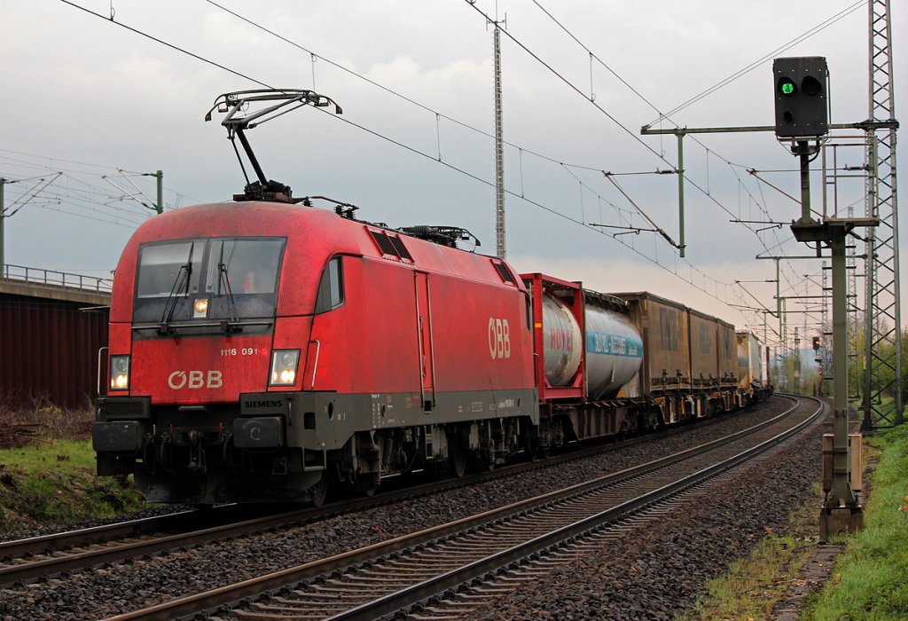 BB 1116 091-8 am Wenzel KLV in Porz Wahn am 12.04.2012