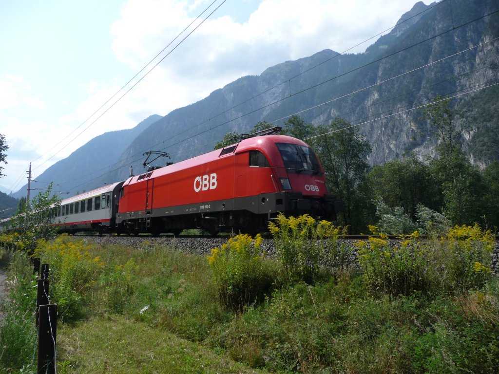 BB Personenzug 1116 150-2 am 21.08.2009 in der Imster Schlucht / Imst (Tirol)