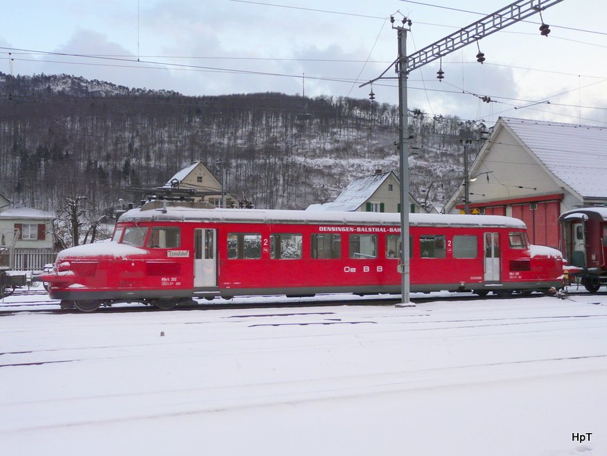 OeBB - RBe 2/4 202 im Bahnhofsareal in Balsthal am 30.01.2010
