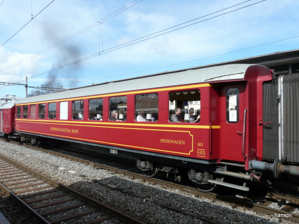 OeBB - SSpeisewagen As 413 unterwegs mit dem Whisky Train in Murten am 13.04.2013