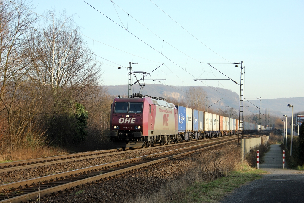 OHE 185 534-5 i.E. fr Ruhrtalbahn Cargo in Beuel am 25.1.2012