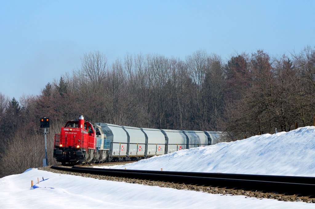 Ohne weiter Probleme wurde der 4te Perlkiestransport zur Baustelle KAT2 des Koralmtunnels bewltigt . Bereits 2 Stunden vor Planmiger Abfahrtszeit war der Zug entladen und machte sich auf den Rckweg nach Graz Gsting. 1 Mrz 2013