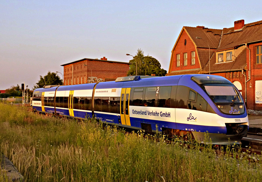 Ostseeland Verkehr GmbH VT 0009 als OLA 80074 nach Neubrandenburg am 21.07.10 in Torgelow 
