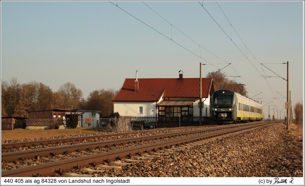 Panoramaaufnahme von 440 405 als ag. (08.03.2011, Kfering) Nhere Informationen knnen dem Bild entnommen werden. 
