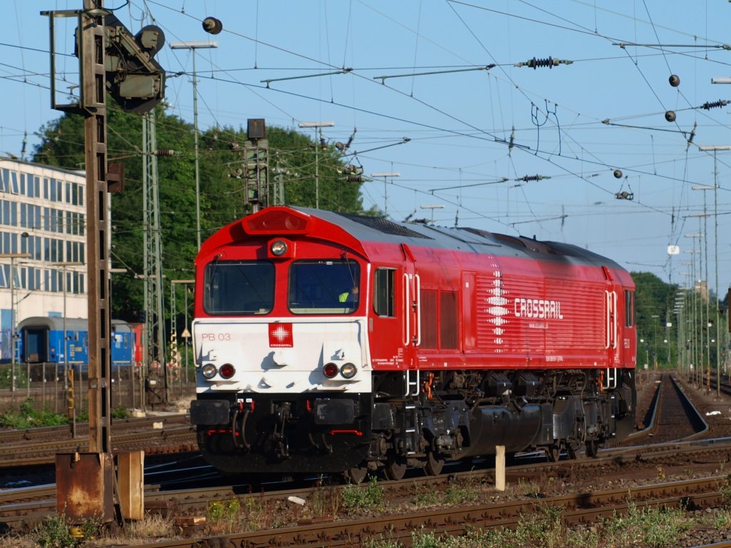 PB 03 der Schweizer Crossrail rangiert am 14.07.2010 in Aachen West.