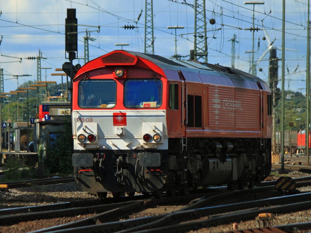 PB03 von Crossrail rangiert am 22.09.2012 in Aachen West.