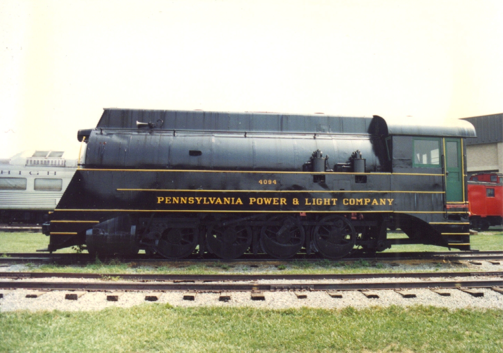 Pennsylvania Power and Light Company Dampflok #4094 (0-8-0) steht am 3/11/1989 im Railroad Museum of Pennsylvania.