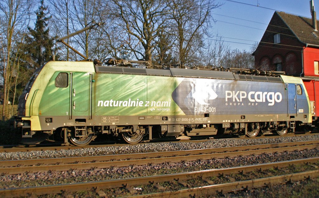 PKP Cargo EU43-001 durchfhrt am 28.1.11 Ratingen-Lintorf