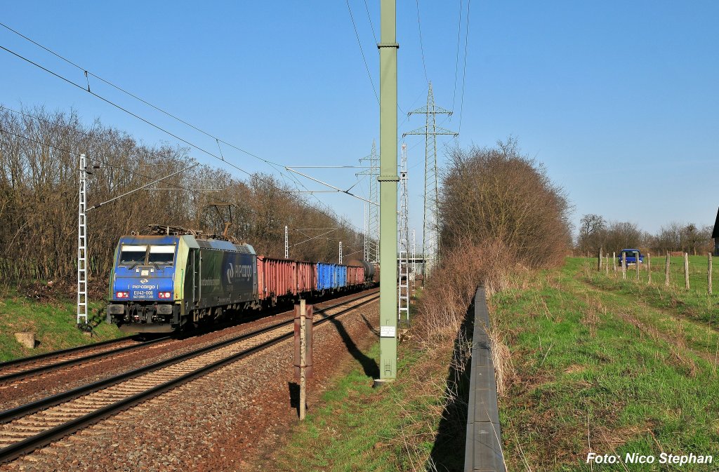 PKP EU 43-006 mit einem gemischter Gz von Polen nach Seddin unterwegs (Diedersdorf 07.04.10)