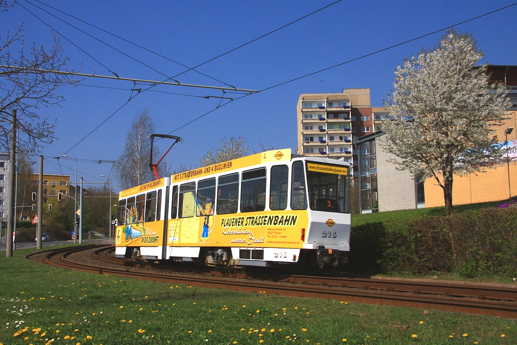 Plauen - PSB/Linie 3 - 216 vor Hst. Dr.-Karl-Gelbke-Str. am 19.04.2011