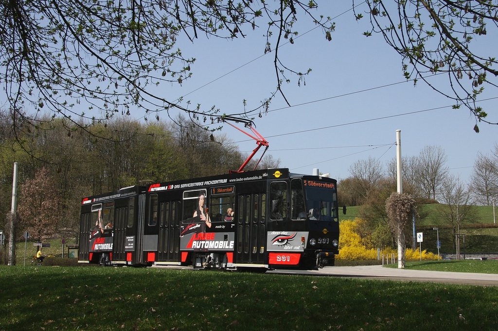 Plauen - PSB/Linie 5 - 231 bei ob. Bahnhof am 11.04.2009