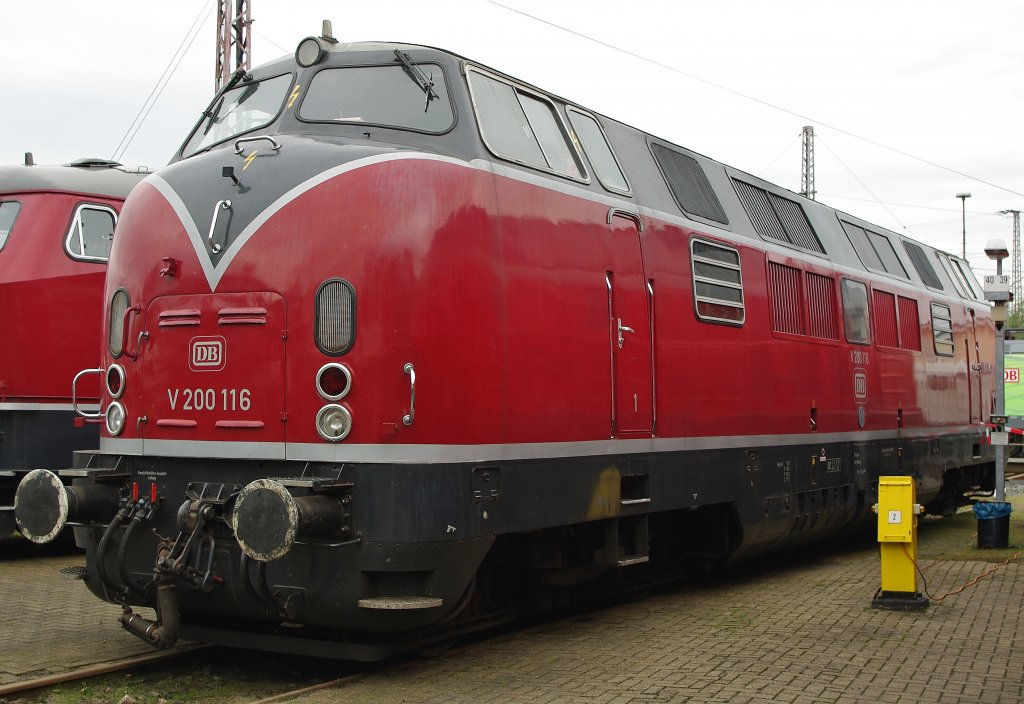 Portrait der V200 116 beim Bahnfest am 19.09.2010 in Osnabrck
