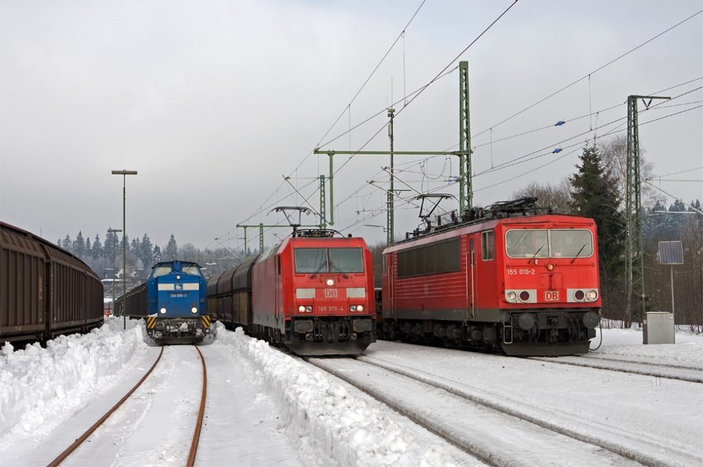 Press204;BR185 und 155 im Bahnhof Steinbach am Wald