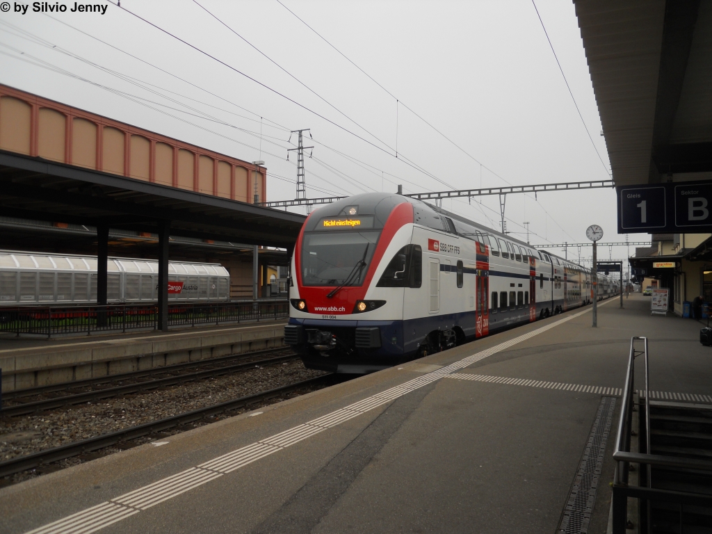 RABe 511 004 + 003 am 1.11.11 auf Versuchsfahrt in St.Margrethen