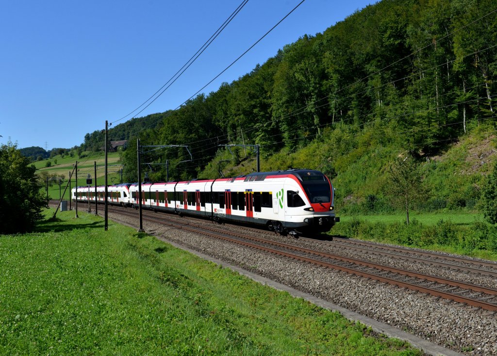 RABe 521 026 und ein weiterer RABe 521 als S3 nach Olten am 27.08.2012 bei Tecknau.