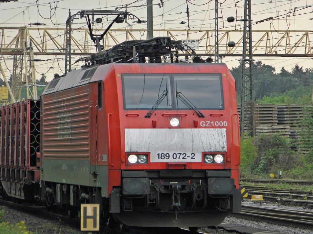 Railion 189 072-2  GZ 1000  durch Duisburg Entenfang am 28.4.2011