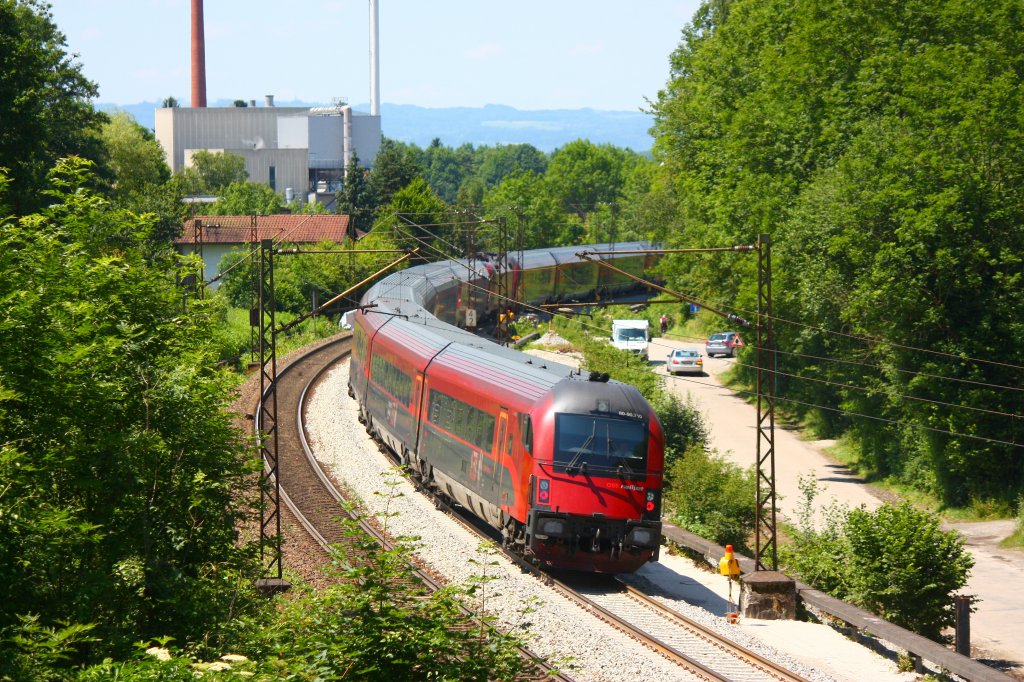 RailJet (Korridorzug) Wien - Zrich bei Rosenheim/Landl - 01/07/2013