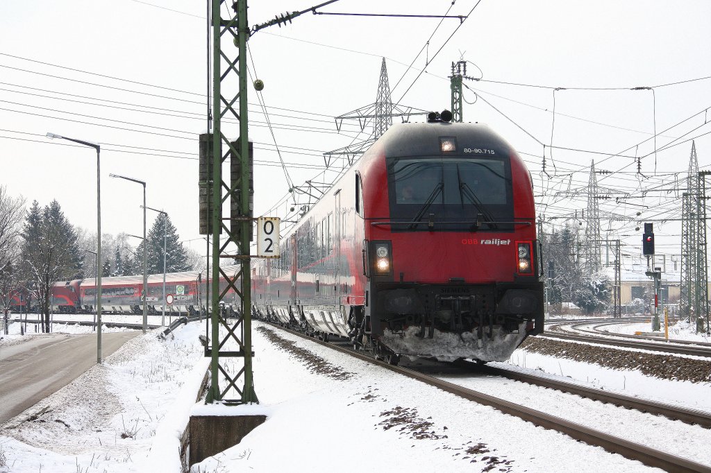 Railjet nach Wien befhrt die  Rosenheimer Kurve  - 19/01/2013