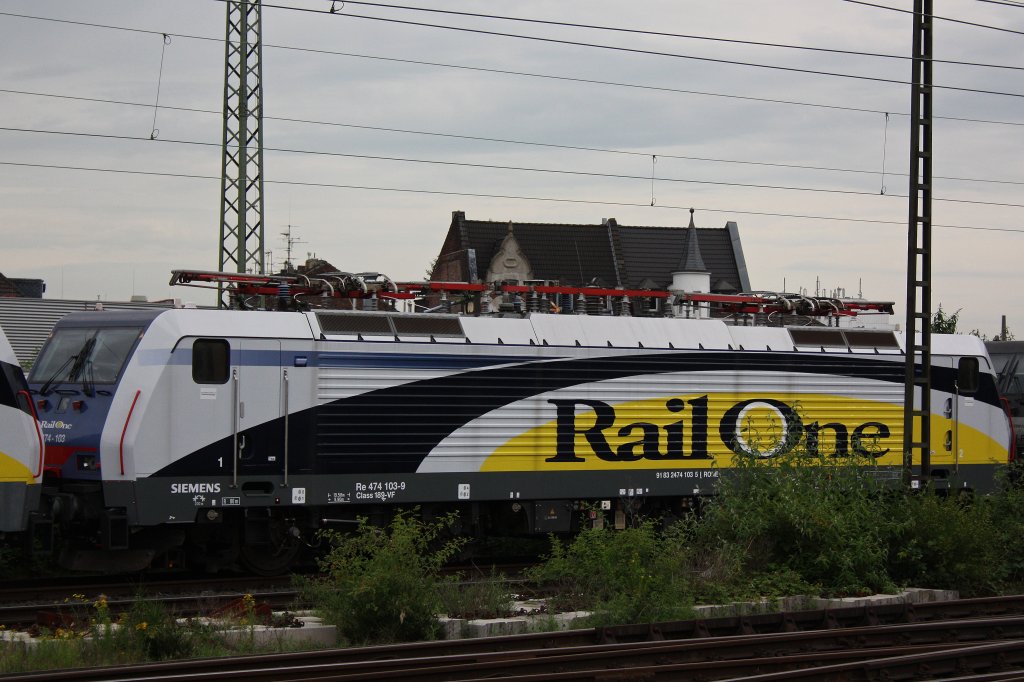 RailOne 474 103 am 21.6.12 in Mnchengladbach Hbf.