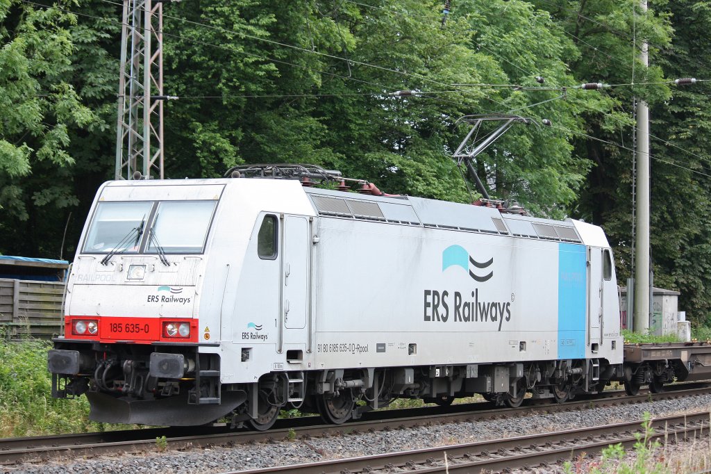 Railpool/ERS Railways 185 635 am 12.6.12 in Ratingen-Lintorf.