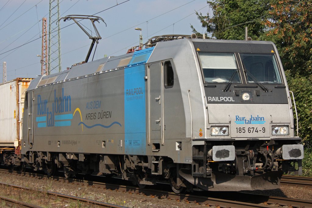 Railpool/RTB 185 674 am 13.10.10 in Ratingen-Lintorf
