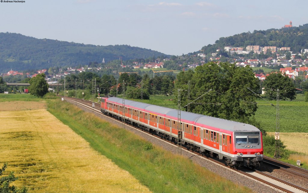 RB 15363 (Frankfurt(Main)Hbf-Heidelberg Hbf) mit Schublok 111 197-2 bei Heddesheim 8.7.13