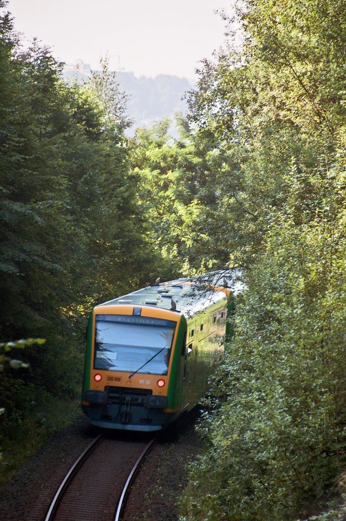 RB nach Plattling verschwindet am 21.07.2010 wieder im Wald.