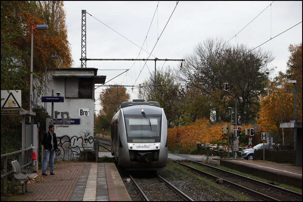 RB46  GLCKAUF-Bahn  erreicht Bochum-Riemke. (11.04.2010)