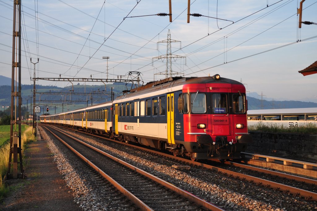 RBe 540 047 bei der Einfahrt in Oberrti am 07.07.2010