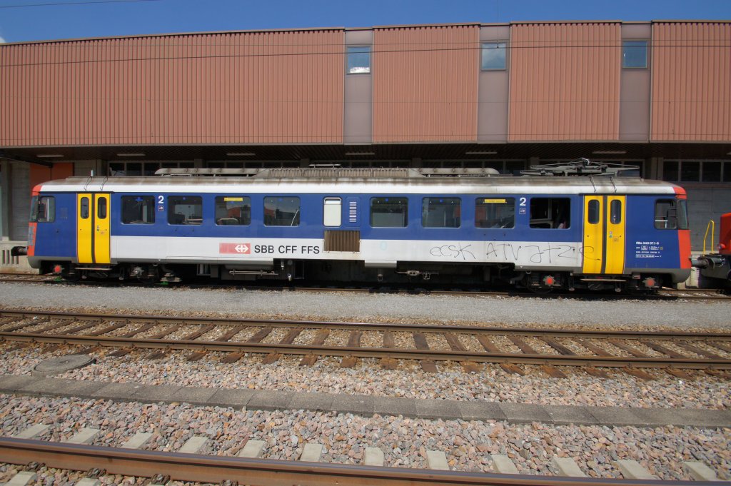 RBe 540072-6 auf ihrem letzten weg zum Schrottplatz in Schwerzenbach. Aufgenommen am 04.06.2010.
