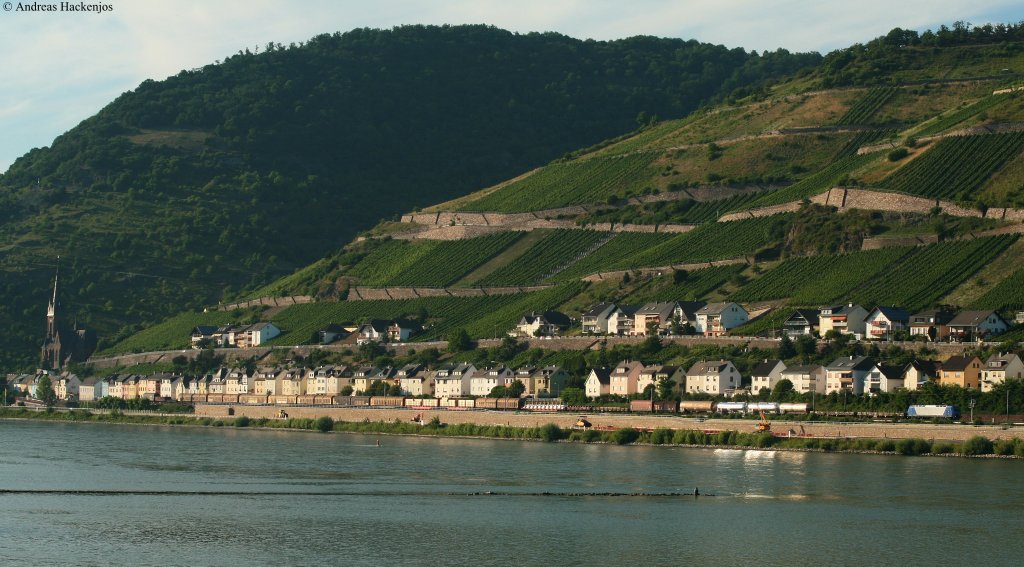 RBH 145 *** mit einem Mischer (rechtsrheinisch) gen Sden  bei Niederheimbach 20.7.10