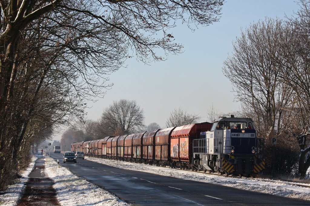 RBH 808 am 8.12.12 mit einem Kohlezug bei Kamp-Lintfort.