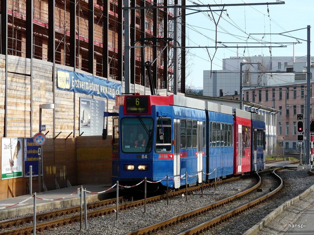 RBS - Tram Be 4/10 84 nach Bern Fischermtteli unterwegs in Gmligen am 31.12.2012