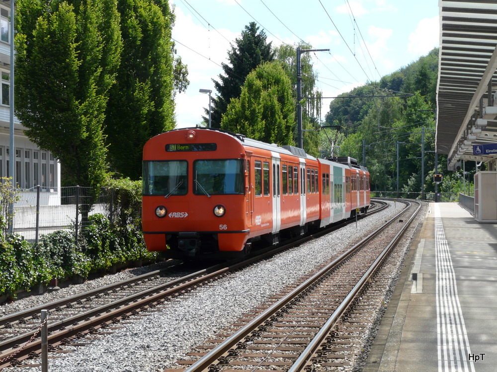 RBS - Triebwagen Be 4/12 56 bei der einfahrt in Ittigen unterwegs nach Bern am 28.05.2011