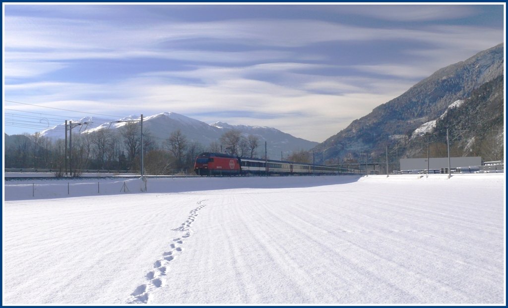 Re 460 mit IR1772 bei Untervaz-Trimmis. (01.02.2010)